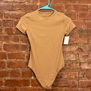 NWT Auden brown t shirt thong bodysuit